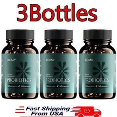 3 Pack BIOMA Probiotics Digestive Health Gut Support for Men -Women 60 Capsules+