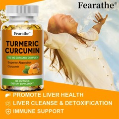 High Purity Curcumin Supplements Black Pepper Extract 750mg 120 Capsules US