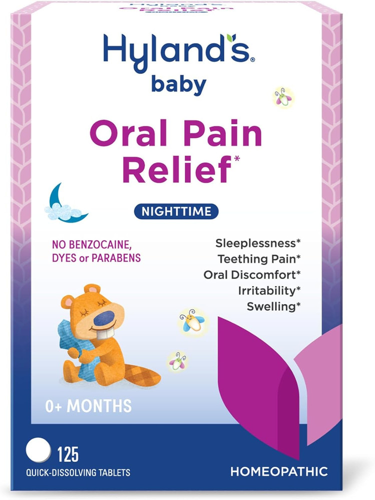 Baby Nighttime Oral Pain Relief Tablets – 125-Count, up to 62 Doses – Baby and T