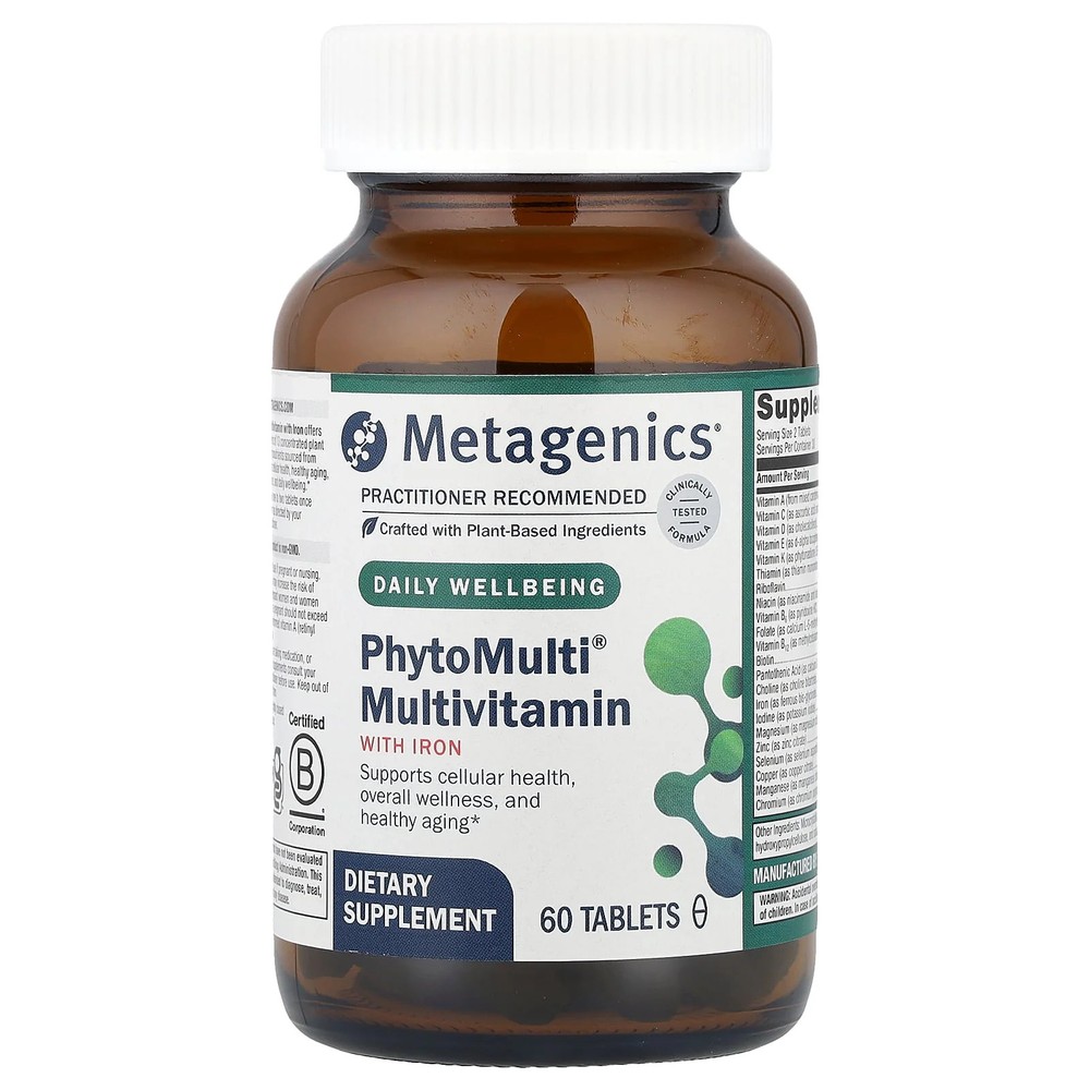 2 X Metagenics, PhytoMulti� Multivitamin with Iron, 60 Tablets