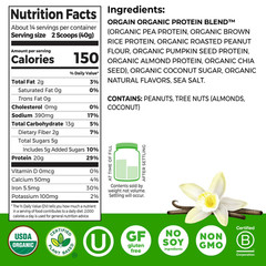 Orgain Simple Organic Vegan Protein Powder Vanilla 20g Protein 1.25 lb