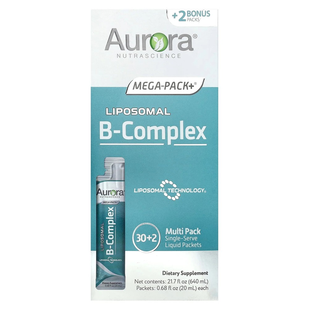 2 X Aurora Nutrascience, Liposomal B-Complex, 32 Packets, 0.68 fl oz ( 20 ml) E