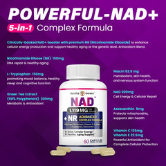 NAD+ 1,119mg Per Serving, 120 Veggie Capsules