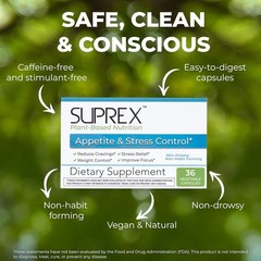 suprex Appetite & Stress Control – Plant-Based with 5-HTP, Ashwagandha, GABA