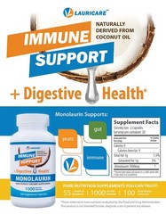 Lauricare Monolaurin Supplement for Immune Support – 100 Count (Pack of 1)