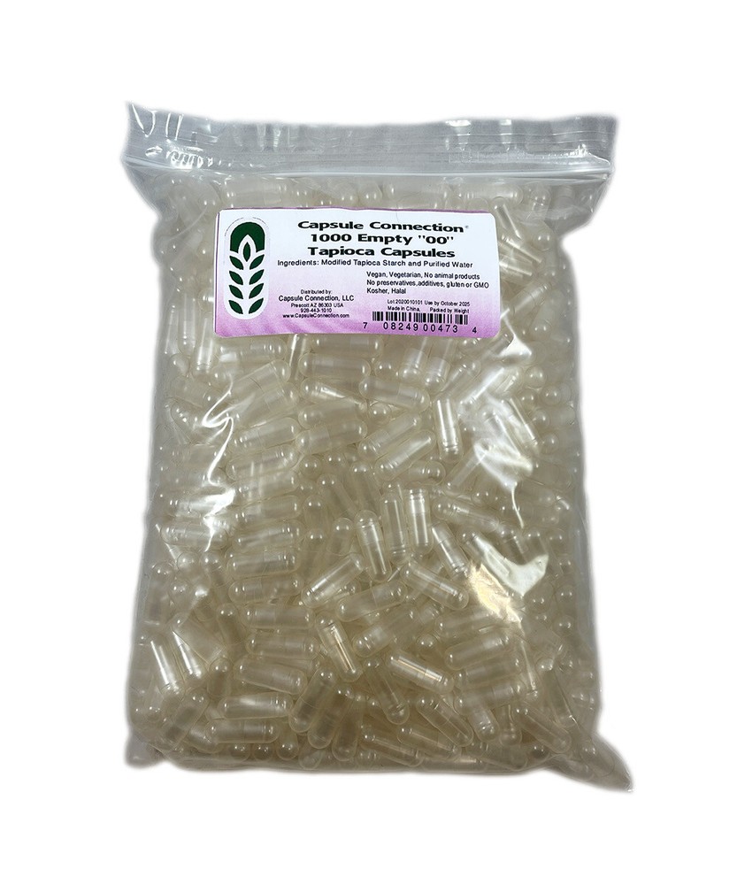 Clear Empty Capsules 1000 Count – Size #1 Non-GMO USA