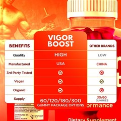 (1 Pack) Vigor Boost Gummys Advanced Male Support Formula VigorBoost 60 Gummies