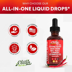 3Pack Cayenne Pepper Hawthorn Beet Root Turmeric Vitamin K2+D3 Liquid Drops