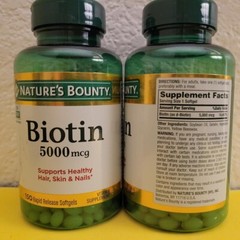 Nature’s Bounty Biotin 5000 mcg 150 Rapid Release Softgels 300 Total Lot of 2