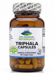Pure Mountain Triphala Capsules 500mg Organic Amla Fruit Kosher Vegan Supplement