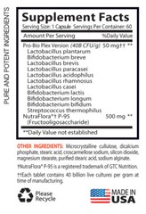 Probiotic Complex – Advanced Blended Formula – 1 Bottle – 60 Capsules