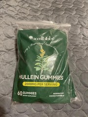 60 Count Mullein Gummies for Lung Cleanse, 2000mg Organic Mullein Leaf Extract f