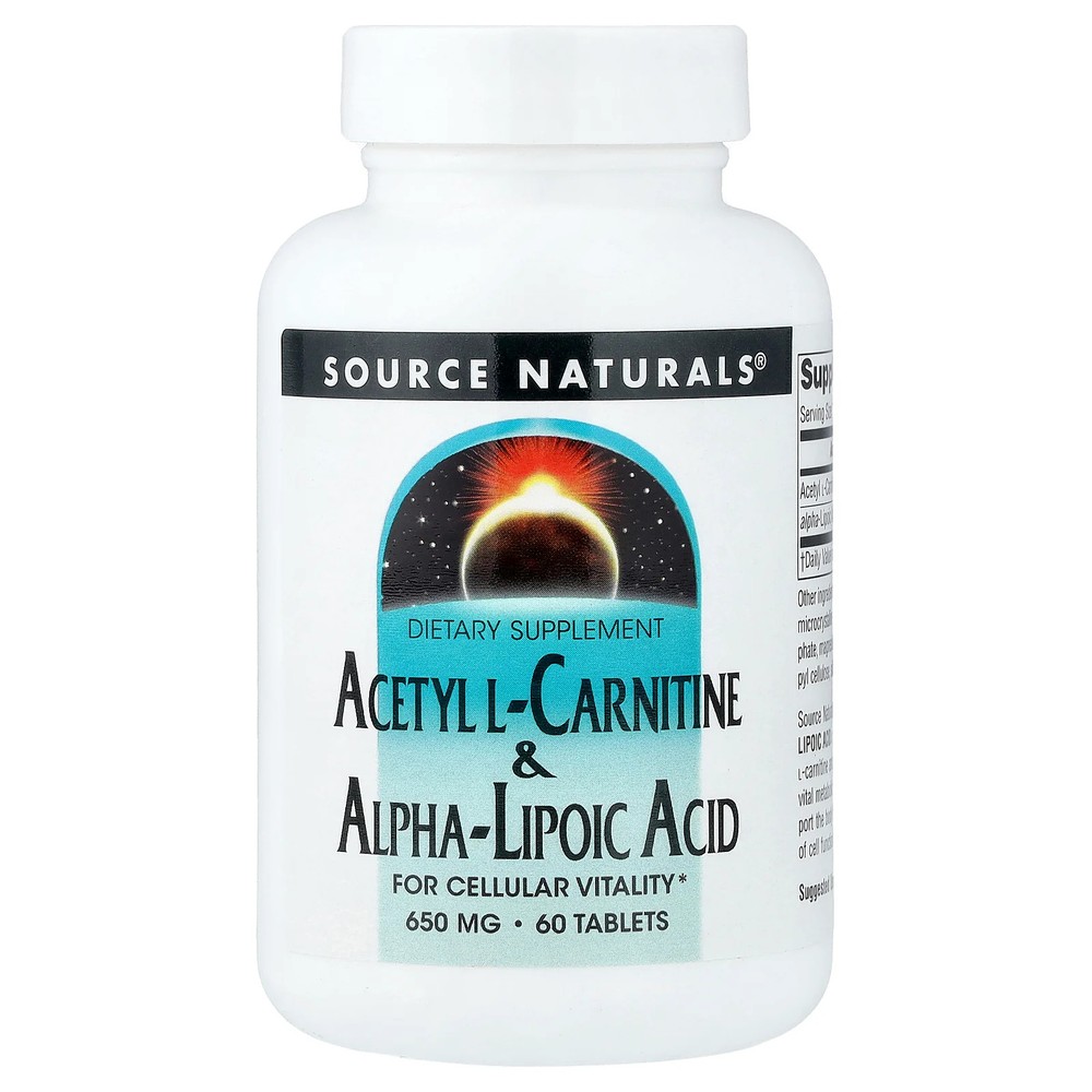 2 X Source Naturals, Acetyl L-Carnitine & Alpha-Lipoic Acid, 60 Tablets