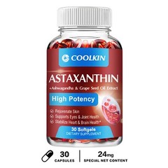 Astaxanthin 24mg – Grape Seed Oil, Antioxidants, Energy, Skin and Heart Health