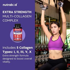 Nutrabud Multi Collagen Complex Supplement for Women, Men 90 Tablets Hydrolyzed