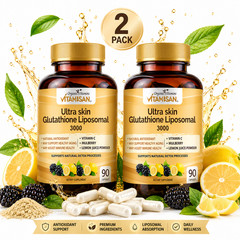 2 Pack Liposomal Glutathione 3000mg + Vitamin C Antioxidant Skin 180 Caps
