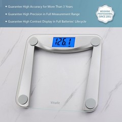 Digital Bathroom Scale Tempered Glass 400lb/182kg Backlit LCD Easy Use
