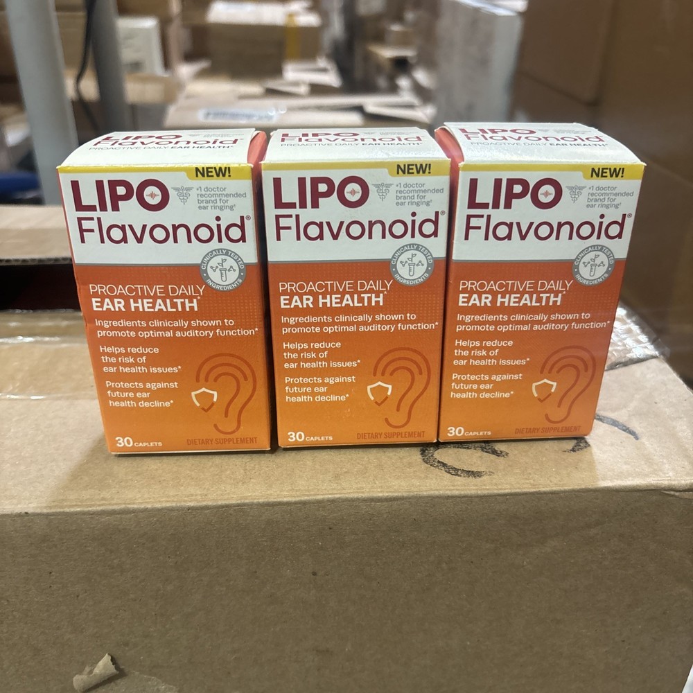 Lipo Flavonoid Proactive Ear Health, 30 Caplets. 3 pack. Expired.