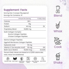 Multi Collagen Peptides Powder, 1 Pounds collagen powder- Type I,II,III,V,X with