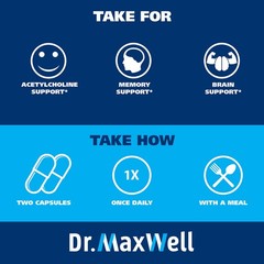 Dr. Maxwell Acetylcholine, Alpha GPC Choline 600mg + 60 Count (Pack of 1)
