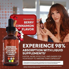 2 Clean Bottles Nutra Berberine with Ceylon Cinnamon Supplement Liquid Drops