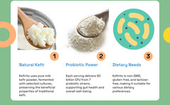 Kefirito 60 Kefir Veggie Capsules 30 Days Supply Nutrient Probiotic, Gluten-Free