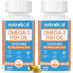 Omega 3 Fish Oil Capsules 3x Strength EPA & DHA (60 Count – Pack of 2)