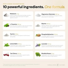 Formulation Factory The Night Before 10-in-1 Melatonin Magnesium Sleep Support