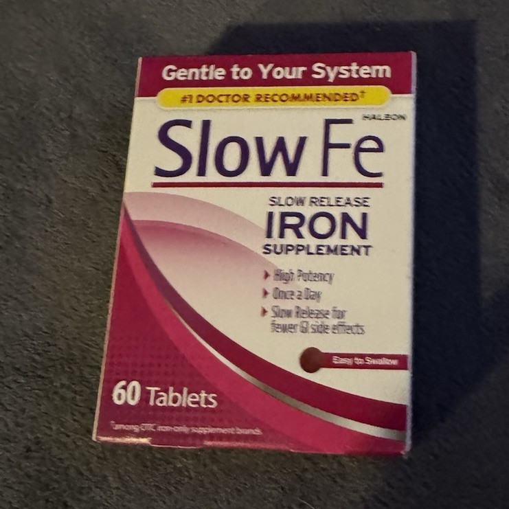 Slow Fe Slow Release Iron Supplement 45 mg, 60 Tablets for Blood Formation new