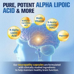 Nerve & Peripheral Neuropathy Support Supplement with 1200mg R-Alpha Lipoic