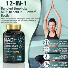 NAD Supplement, 1500Mg – Liposomal NAD+ Supplement with Resveratrol, Nad plus US