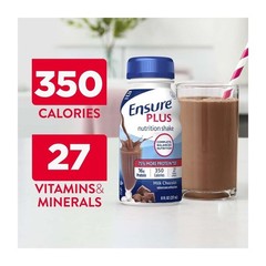 Ensure Plus Meal Replacement Nutrition,Milk Chocolate, 16g Protein, 8 fl oz,16ct