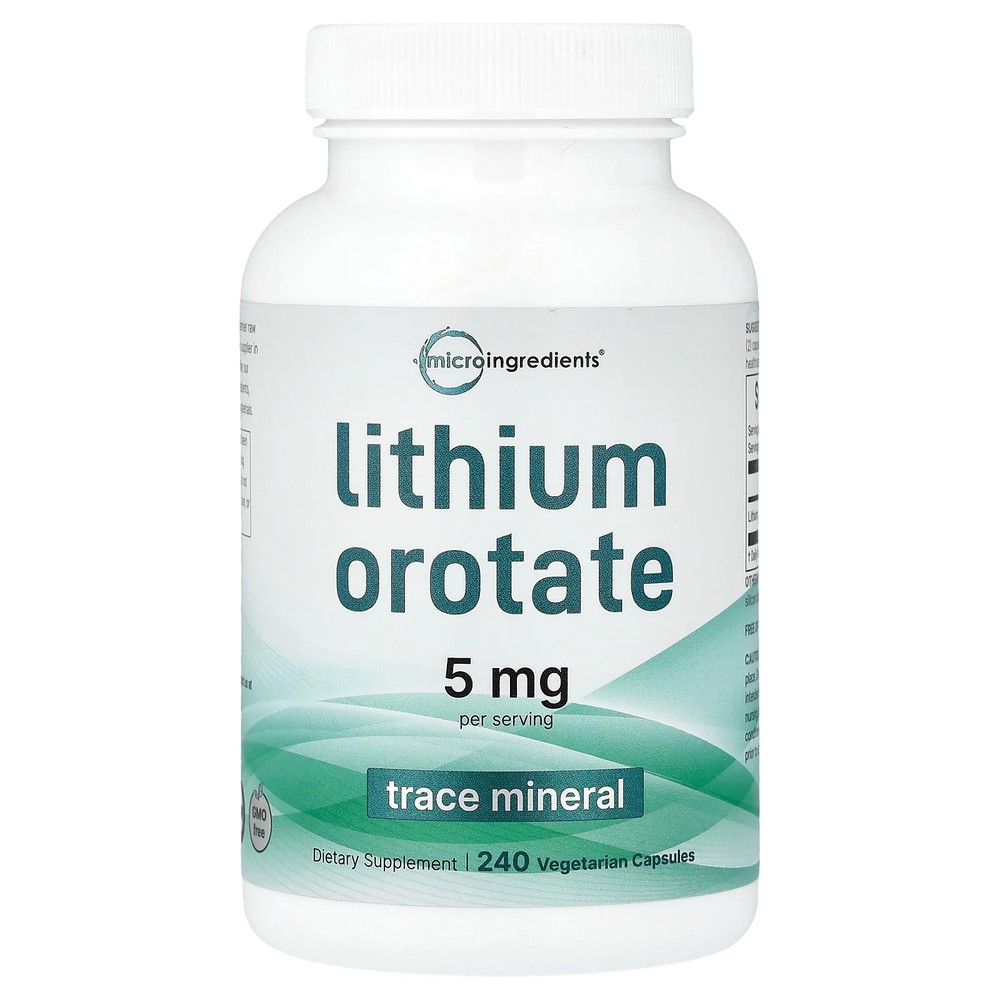 2 X Micro Ingredients, Lithium Orotate, 240 Vegetarian Capsules (2.5 mg per Cap