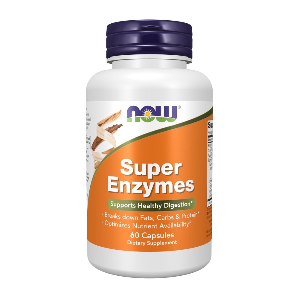 Now Supplements, Super Enzymes, 60 Count (Pack of 1), Beige W/Speckles