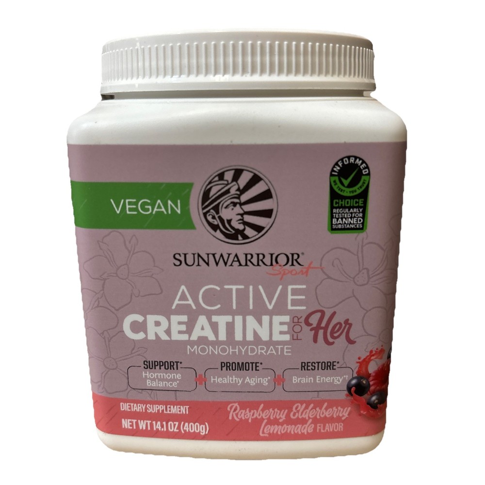 Sunwarrior Active Creatine for Women Monohydrate Powder Micronized Vegan BB 3/26