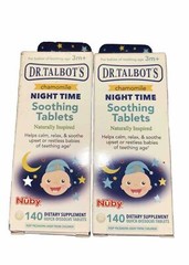 2x Dr.Talbots Chamomile Night Time Soothing Tablets Nuby 140 Quick Dis Exp09/26