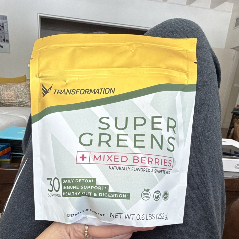 Transformation Super Greens Mixed Berries Powder Vegan 30 Servings 0.6 lb