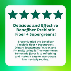 Benefiber Prebiotic Fiber + Supergreens Powder Watermelon Lemonade 8.8 oz