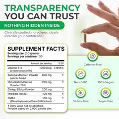 Memory Muscle – Advanced Nootropic Brain Supplement with Vitamin B12, Bacopa