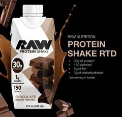 RAW Chocolate Protein Shake 12-Pack Ready-to-Drink, 30g Protein, 11 fl oz