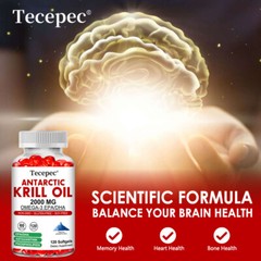 Antarctic Krill Oil Supplements Rich Omega 3 Balanced Heart Health 120 Pills US