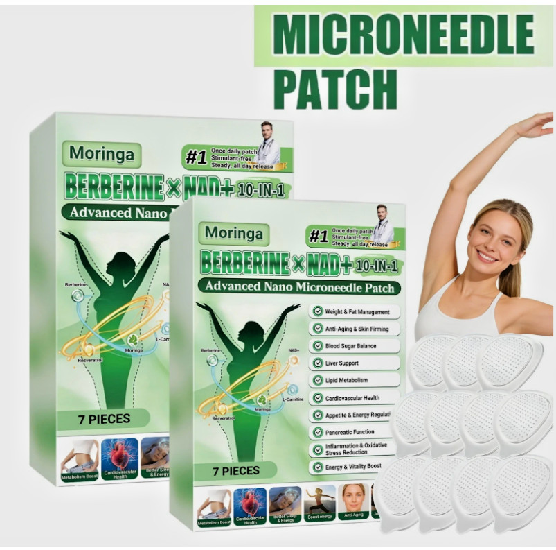 50% OFF Moringa Berberine x NAD+ 10-in-1 Advanced Nano Microneedle Patches New**