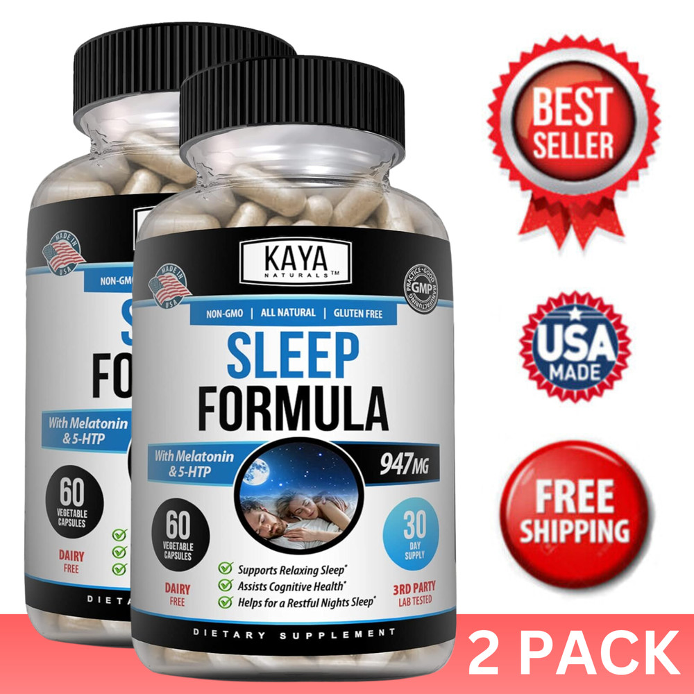 (2 Pack) Melatonin Plus Sleep Aid, Fall Asleep & Stay Asleep, Sleep Supplement