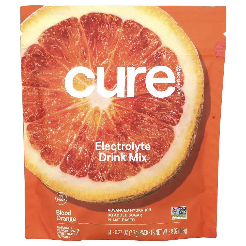 2 X Cure Hydration, Electrolyte Drink Mix, Blood Orange, 14 Packets, -worldwide