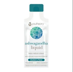 Youtheory – Ashwagandha Liquid Stress Relief Blueberry – 12 Packet(s); EXP 08/24