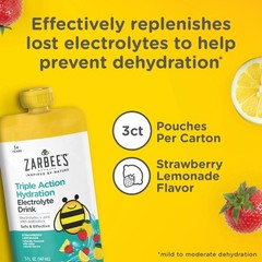 Zarbee’s Kids Triple Action Hydration Electrolyte Drink, 3 x 5 fl. oz