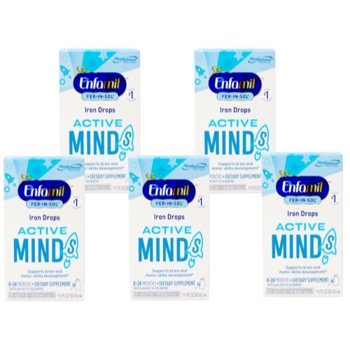5 Pack- Enfamil Fer-In-Sol Drops 50 mL Each