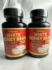 2 Bottles White Kidney Bean Extract Capsules 9050 mg Exp 04/27