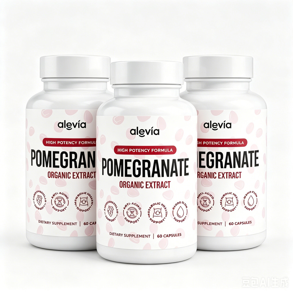 3Pack Alevia Pomegranate Capsules 60ct Organic Extract Antioxidant