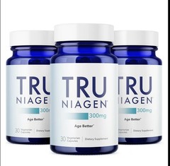 3 Pack Tru Niagen Nicotinamide Riboside Chloride 300mg 90 NR Vegetarian Capsules
